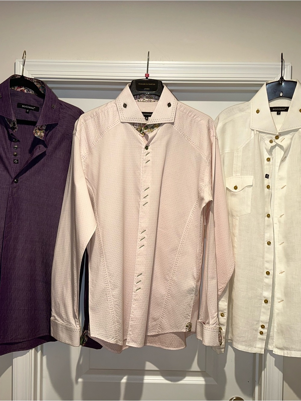 Men's bogosse long and short sleeve cotton and linen shirts size 2XL